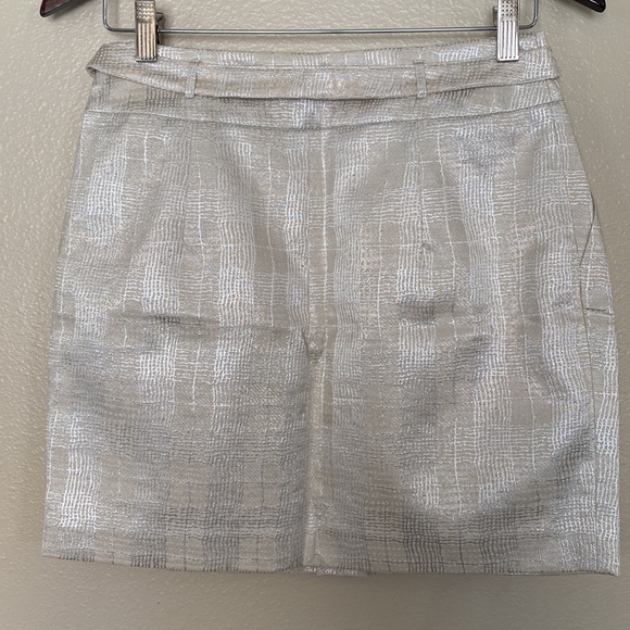 CLUB MONACO | pleated metallic mini skirt - Picture 4 of 14